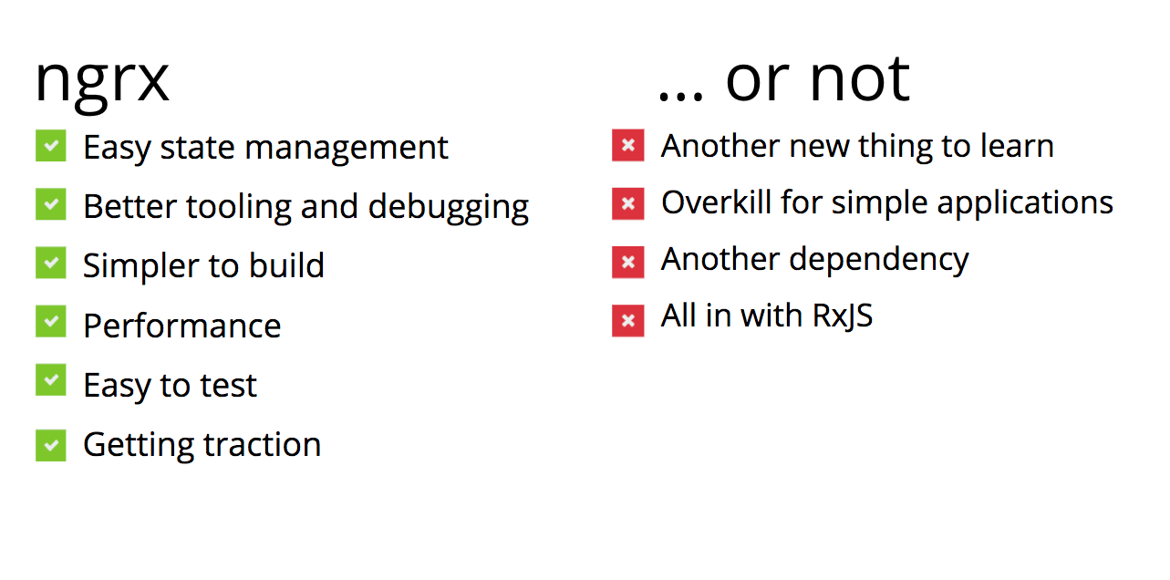 Pros and Cons of using ngrx